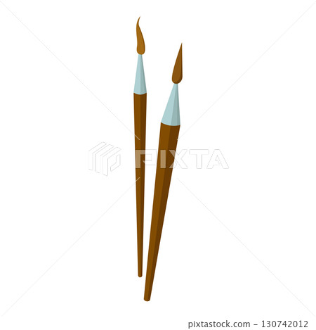 Realistic paintbrushes art tools on white background Realistic paintbrushes art tools on white background 130742012