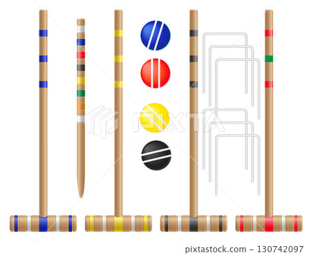 equipment items for croquet sport game cartoon stock vector illustration equipment items for croquet sport game cartoon stock vector illustration 130742097