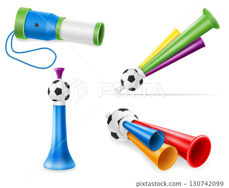 fan horn attribute football soccer sports game cartoon stock vector illustration isolated on white background 130742099
