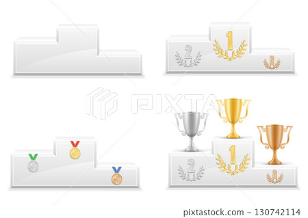 pedestal podium sport winner cartoon stock vector illustration 130742114