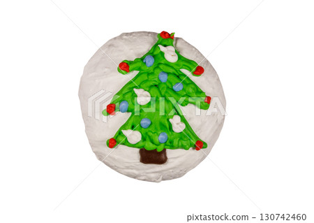 Christmas gingerbread cookie isolated on white background 130742460