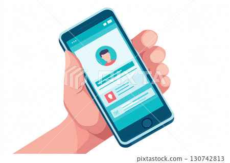 Close up of a hand holding a smartphone displaying a referral program, suggesting online business networking and marketing opportunities Close up of a hand holding a smartphone displaying a referral program, suggesting online business networking and marketing opportunities 130742813