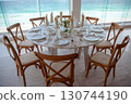 elegant banquet tables prepared for a conference or a party indoors 130744190