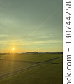 Sunset over the countryside: Scenery from the Shinkansen window 130744258