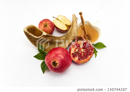 Rosh Hashanah Still Life. Jewish New Year celebration. 130744287