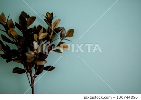 Green wall with a decorative plant arrangement emphasizing tranquility 130744850