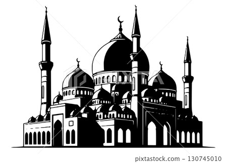 mosque icon set in cartoon style 130745010