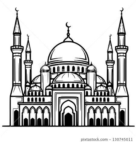 mosque building set of mosque icon 130745011