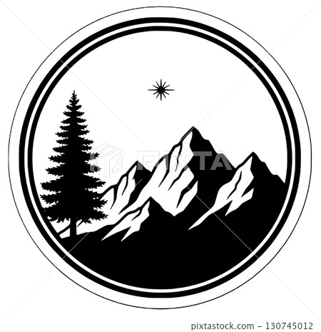 mountain logo design with mountains 130745012