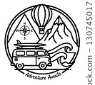 vintage car with symbols 130745017