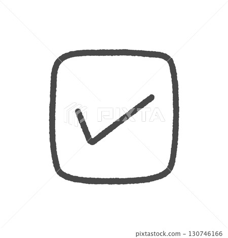 黑色複選框和復選標記 - 簡單的手寫待辦事項清單完成和批准圖像 130746166