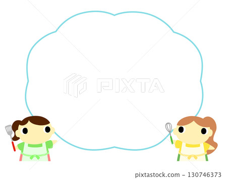 穿著圍裙的女人在指路，說話泡泡 130746373