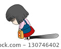 A girl walking depressed with her luggage 130746402