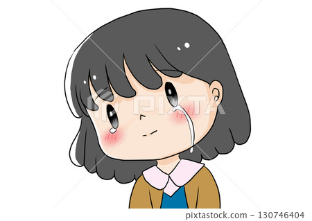 微笑的女孩哭泣 130746404