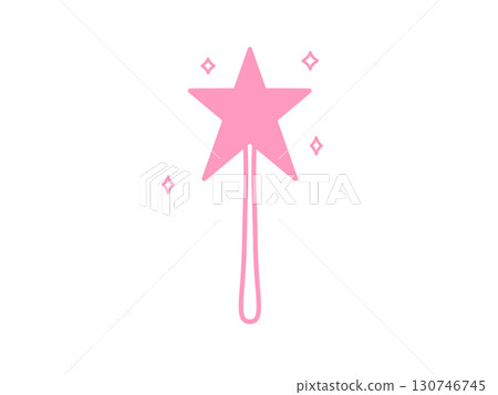 Simple magic wand icon (pink) Simple magic wand icon (pink) 130746745