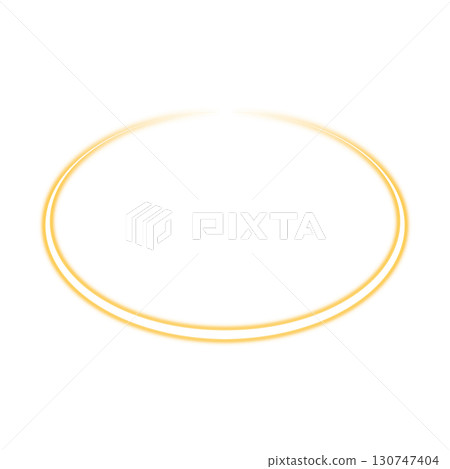 透明背景上的橙色光環 130747404