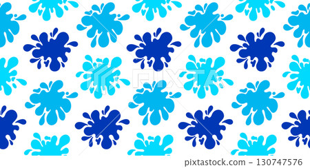 Seamless pattern with blue water splashes. Abstract drops and fluid spots in playful style. Seamless pattern with blue water splashes. Abstract drops and fluid spots in playful style. 130747576
