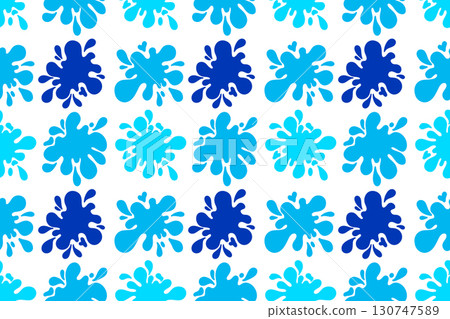 Vector seamless pattern with messy water splashes.Grunge abstract texture with drops,drips and spray 130747589