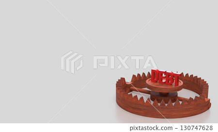 The DEBT on Bear Trap for Business Concept 3d Rendering. 130747628