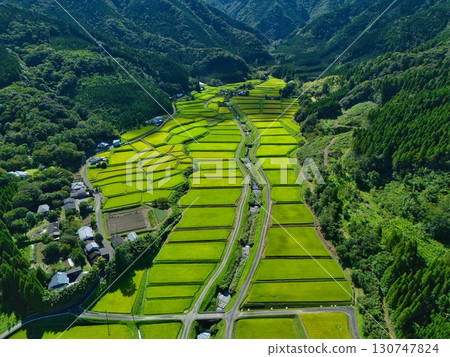 Aerial view of Nagata, Mimata Town, summer 130747824