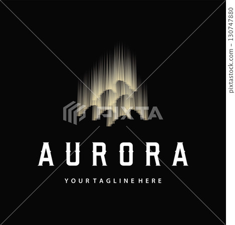 aurora logo design landscape sky nature ice, vector illustration symbol templet aurora logo design landscape sky nature ice, vector illustration symbol templet 130747880