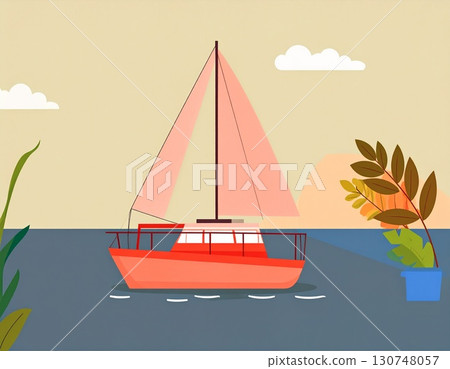 Yacht cruiser and the sea 130748057