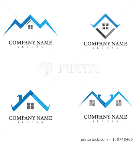 Set of property and construction logo design Set of property and construction logo design 130748466