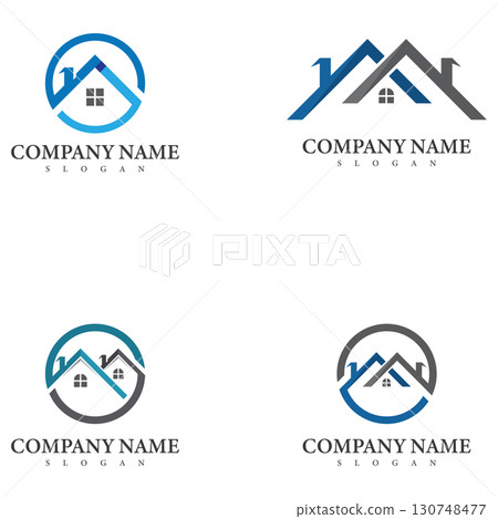 Set of property and construction logo design 130748477