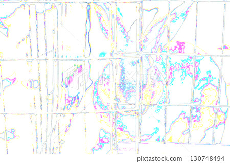 abstract artistic colored lines and shading tracing a caged rabbit abstract artistic colored lines and shading tracing a caged rabbit 130748494