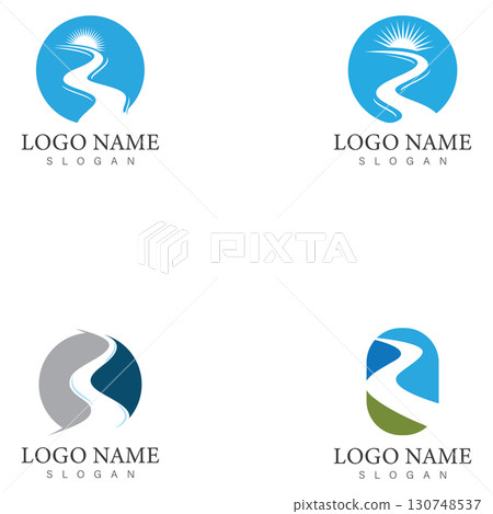 set of creek logo design icon vector template 130748537