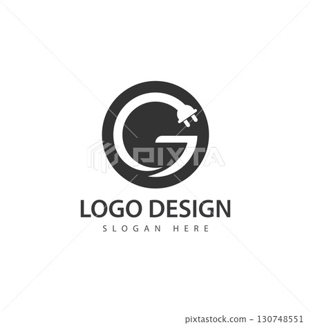 letter electric plug symbol logo vector letter electric plug symbol logo vector 130748551
