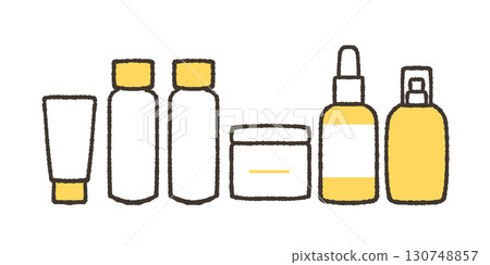 Illustration of basic cosmetics 130748857