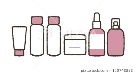 Illustration of basic cosmetics 130748858