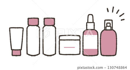 Illustration of basic cosmetics Illustration of basic cosmetics 130748864