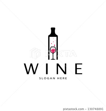 Wine logo design template.vector illustration of icon-vector Wine logo design template.vector illustration of icon-vector 130748891