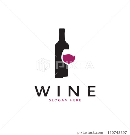 Wine logo design template.vector illustration of icon-vector 130748897