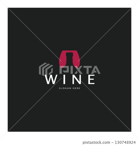 Wine logo design template.vector illustration of icon-vector 130748924