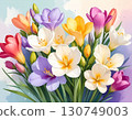 Freesia flower simple illustration 130749003