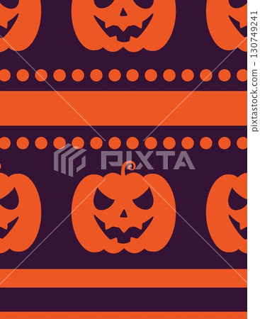festive halloween pattern with orange pumpkins and black background 130749241