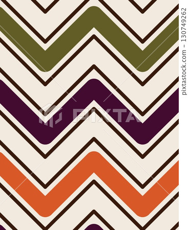 geometric chevron pattern with bold colored zigzags on a striped background geometric chevron pattern with bold colored zigzags on a striped background 130749262