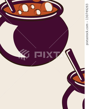 illustration of traditional cookware and cooking utensils with soups and ladles for culinary cuisine illustration of traditional cookware and cooking utensils with soups and ladles for culinary cuisine 130749263