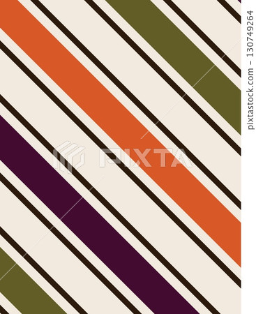 diagonal striped pattern with varied colors including orange purple and green with black and white accents 130749264