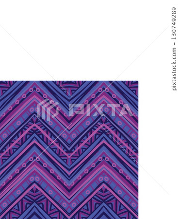 vibrant geometric chevron pattern with intricate line details in purple and blue hues for textile design or home decor 130749289