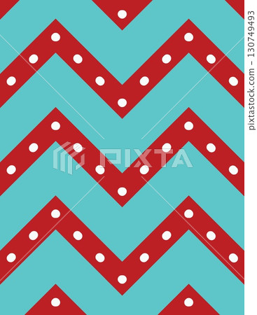 vibrant zigzag pattern with bold red and sky blue colors and dotted accents 130749493