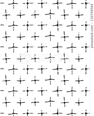 abstract black and white pattern of intersecting lines and dots with visual illusion effect 130749564