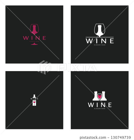 Wine logo design template.vector illustration of icon-vector 130749739