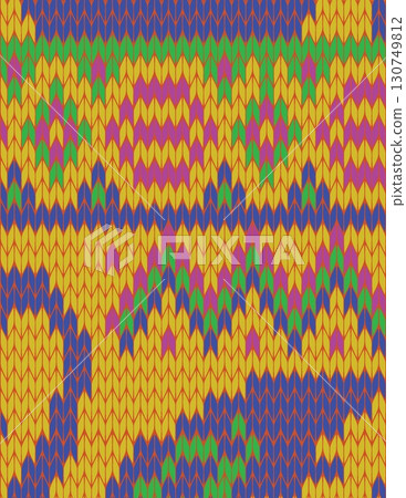 colorful zigzag pattern with overlapping heart and star shapes in vibrant colors 130749812