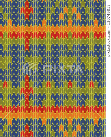 intricate geometric textile pattern with vibrant colors and zigzag design 130749815
