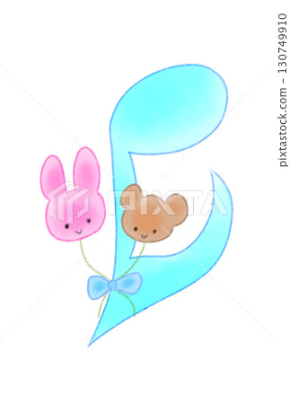 Musical notes with animal-patterned balloons Musical notes with animal-patterned balloons 130749910