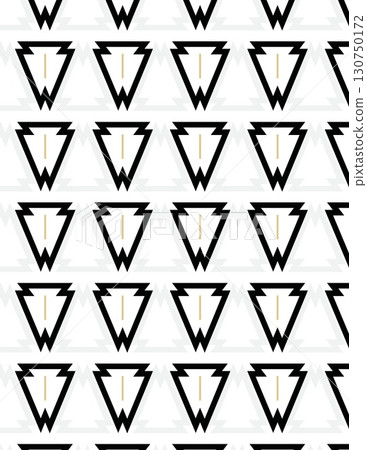 repeating geometric black and white arrow pattern with triangles and chevrons 130750172
